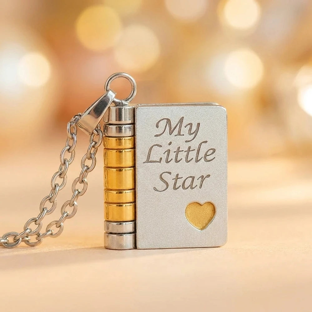 Collar My Little Star – Dije Relicario con Mensaje Secreto para Hija, Regalo de Mamá o Papá